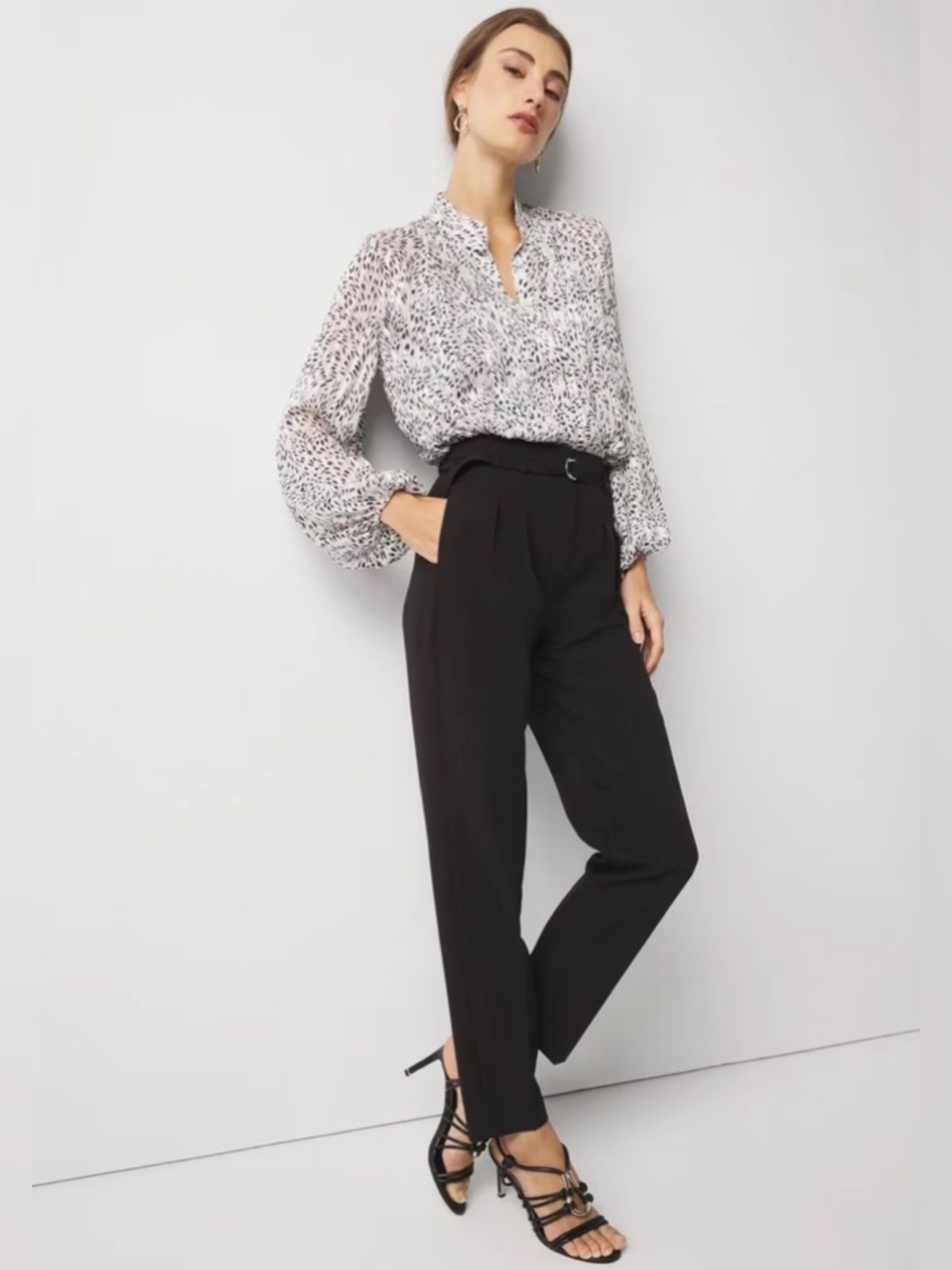 WHBM Tapered Ankle Pant‎ black size 6